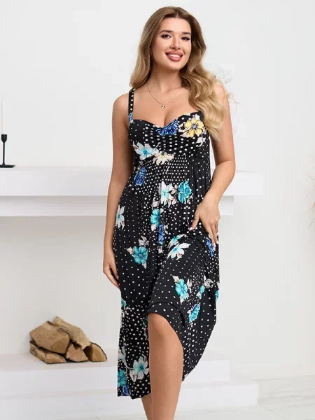 Obleka midi obleka Resti nad koleni črna