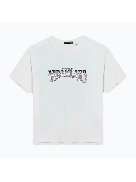 Tricou pentru femei Kaotiko Washed Dreamland white alb