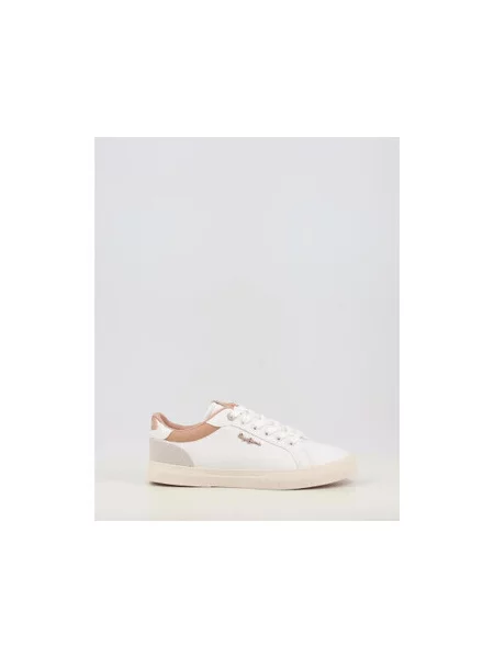 Boty Pepe Jeans Kenton Court golden ochre brown bílé
