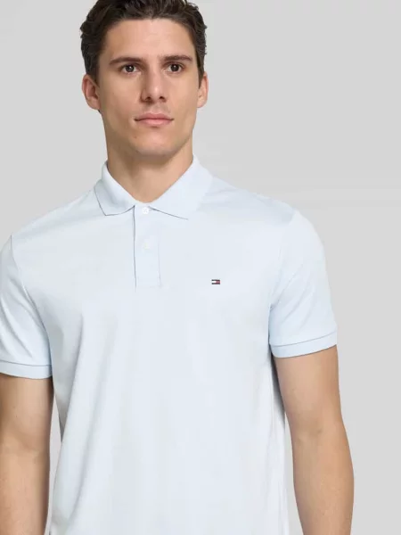 Tommy Hilfiger polo gładki niebieski