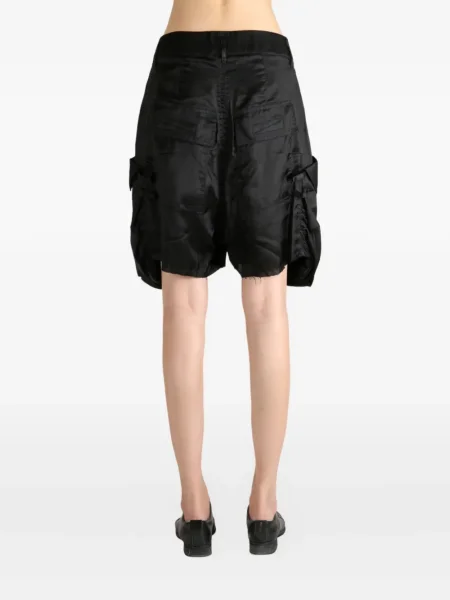 Pantaloni scurți cargo Rick Owens din satin negru