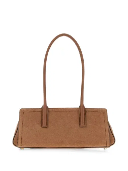 Geantă Michael Michael Kors cu imagine din piele de căprioară negru