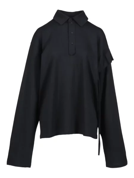 Top Ottolinger cu volane negru