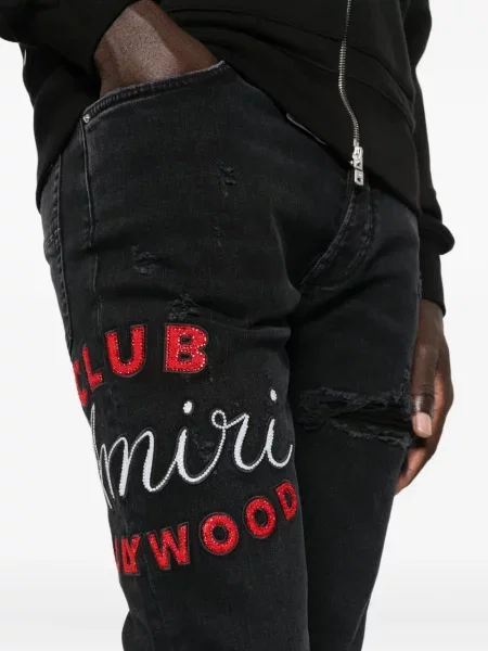 Blugi Amiri cu broderie negru