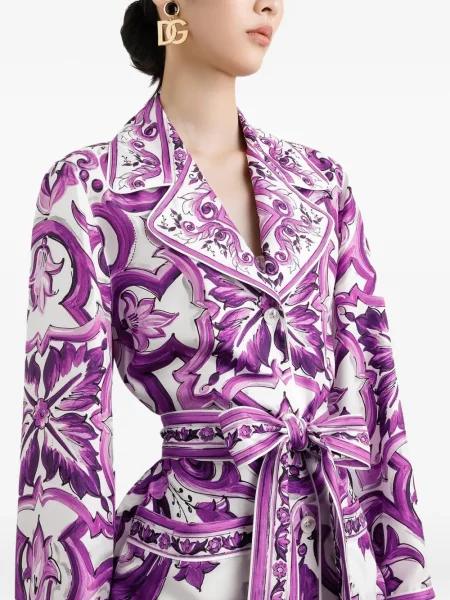Cămașă Dolce & Gabbana de mătase violet