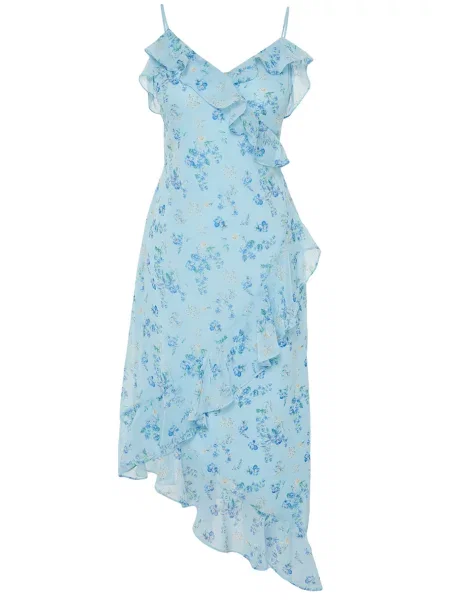Trendyol Rochie / azur / albastru deschis / verde bej