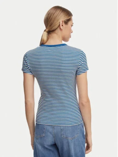 Tommy Jeans Majica ESSENTIAL mornarsko plava / kraljevsko plava bijela