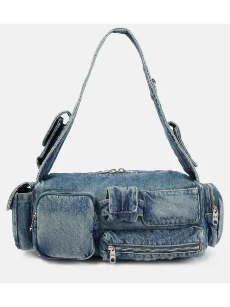 Mała torebka crossbody Balenciaga niebieska