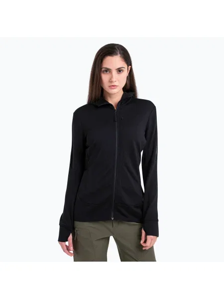 Icebreaker femei trekking sacou Merino Quantum IV Zip Hoodie negru