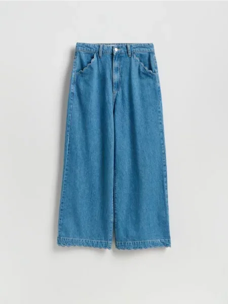 Reserved Широкі джинси з середньою посадкою синій