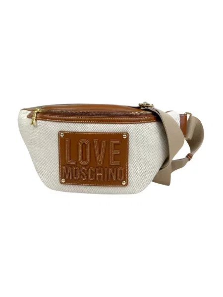 Torebka Love Moschino płócienna beżowa