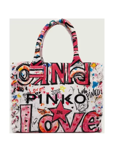 Pinko Geantă de plajă CANVAS TOTE roz