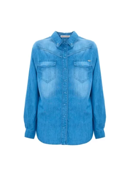 Bluzka Kocca z długim rękawem niebieska