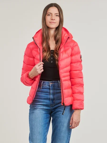Bunda Superdry s kapucňou ružová