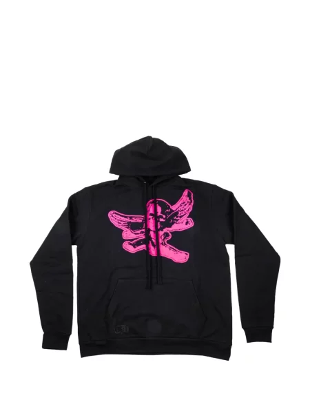 Hanorac cu glugă Chrome Hearts cu motiv cu inimi negru