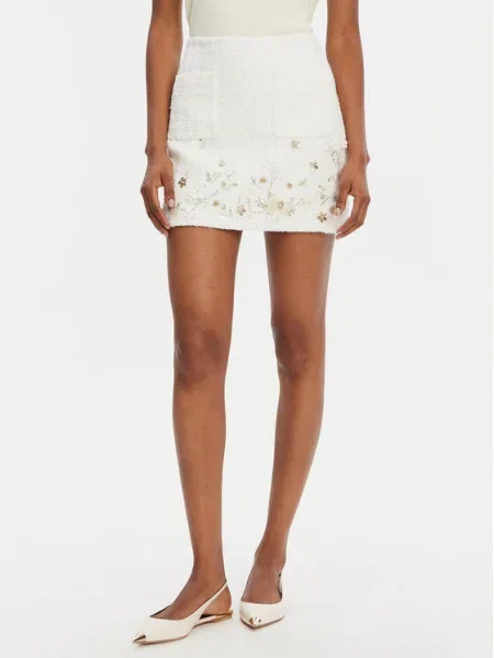 Elisabetta Franchi Fustă mini Écru