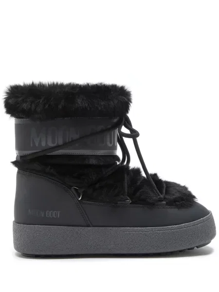 Botine Moon Boot cu șireturi din dantelă negru