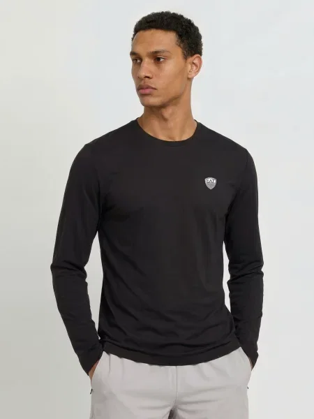 Tričko s dlouhým rukávem Emporio Armani Ea7 s dlouhými rukávy černé