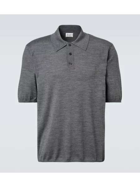Polo Saint Laurent de lână gri