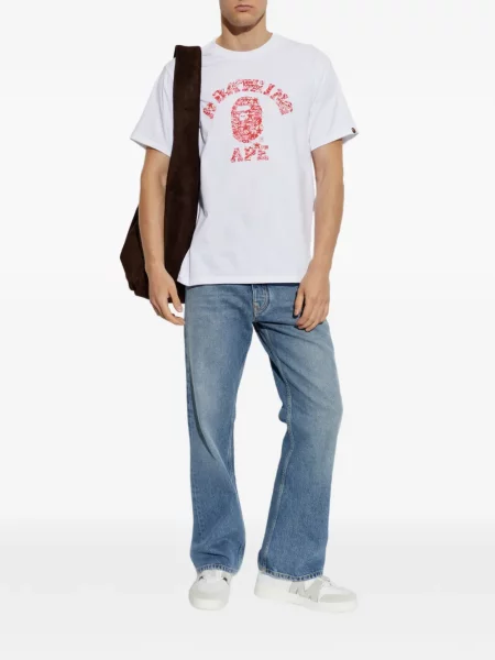 Tricou A Bathing Ape® cu imagine alb