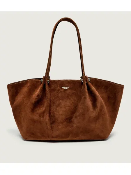 Weekend MaxMara Shopper táska + tarisznya Wkapesi | hasított bőr barna