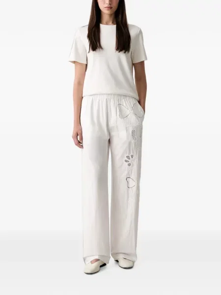 Pantaloni Stine Goya cu broderie alb
