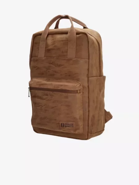 Enrico Benetti Rotterdam Notebook Backpack Camel Backpack Brown καφέ