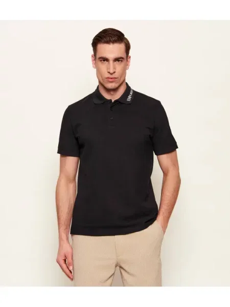 Tricou polo Emporio Armani negru