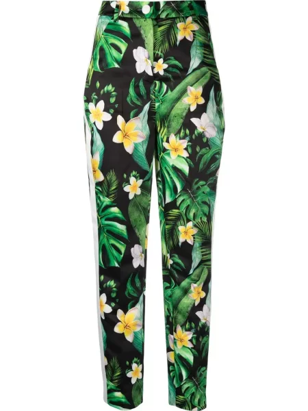 Pantaloni Philipp Plein cu imagine tip Hawaii verde