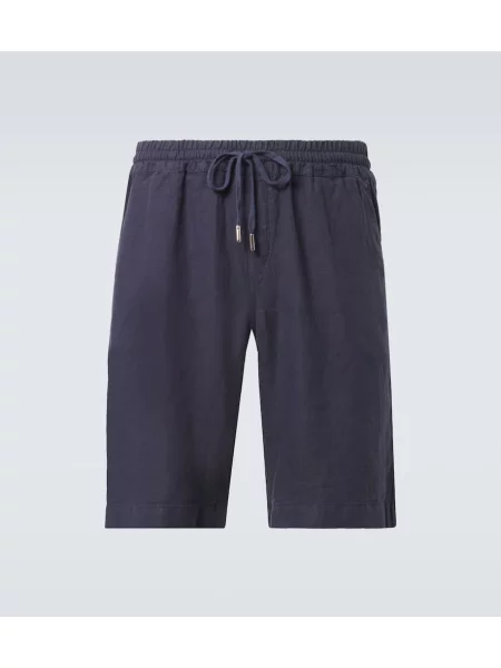 Lanene kratke hlače Thom Sweeney modra