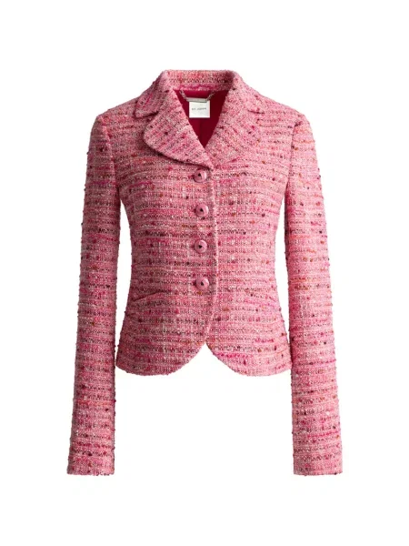 Gulerat geacă St. John din tweed roz