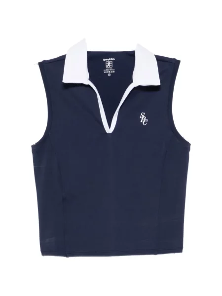 Top Sporty & Rich fără mâneci cu imagine albastru