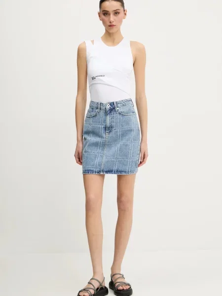 Karl Lagerfeld Jeans spódnica jeansowa mini prosta niebieski