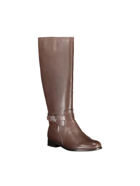 Botki Ralph Lauren skórzane brązowe