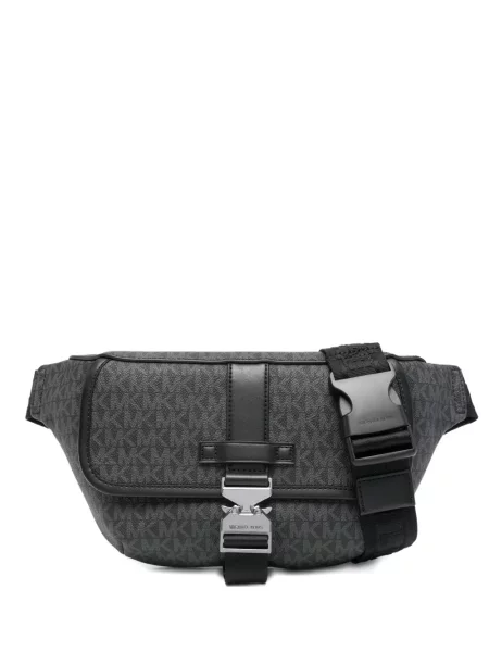Curea Michael Kors cu cataramă cu autograf negru
