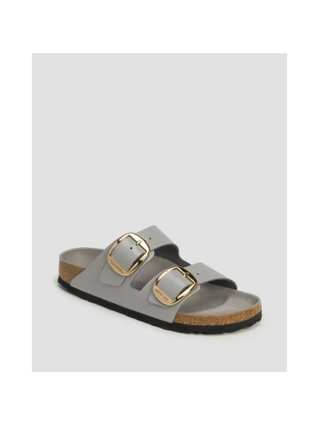 Papuci Birkenstock cu cataramă gri