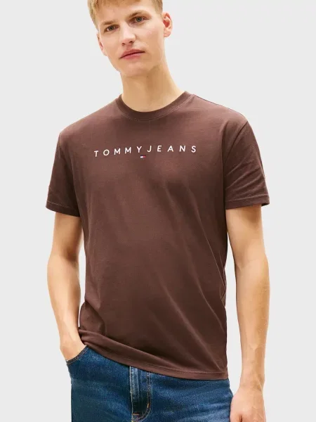 Футболка Tommy Jeans з автографом коричнева