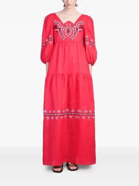 Rochie maxi Holy Caftan de costum roșu