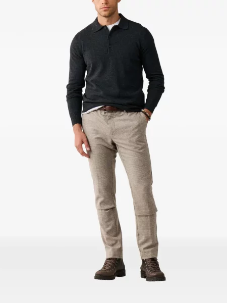 Tricou polo Hackett London tricotate gri