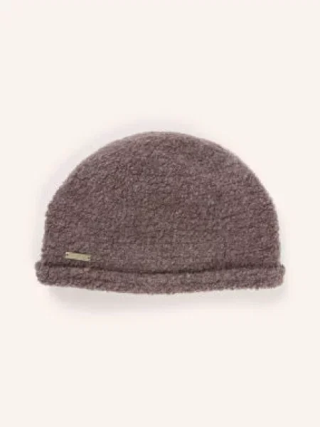 Seeberger Czapka Z Tkaniny Bouclé beige beżowa
