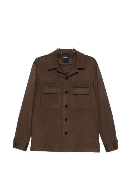 Риза Zegna кафяво