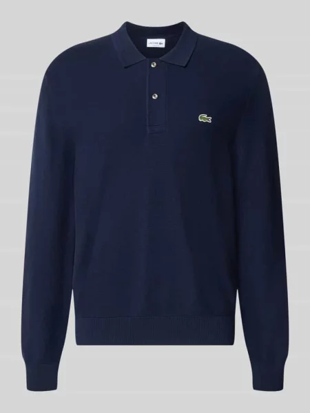Koszulka polo o kroju regular fit z czystej bawełny Lacoste granatowa