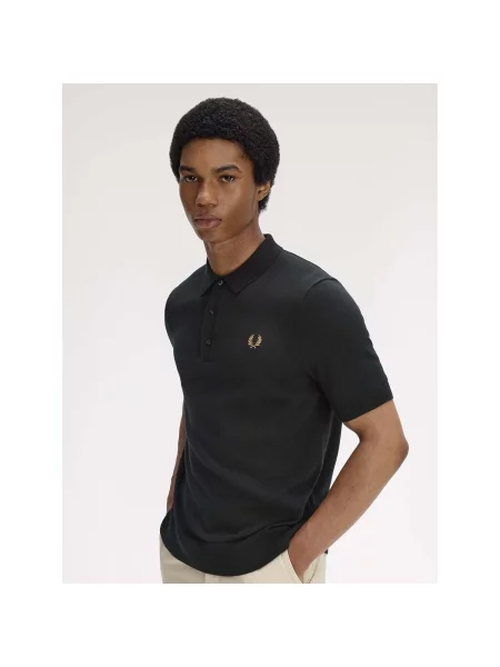 Cămașă Fred Perry tricotate negru