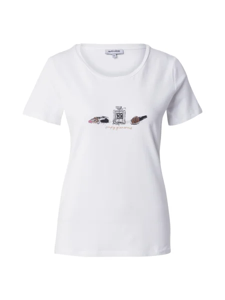 MORE & MORE Tricou maro / roz pal / negru alb