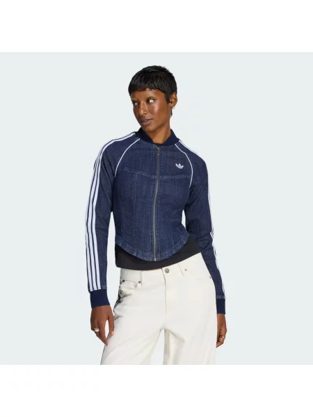BLUZA DRESOWA SUPERSTAR Z DENIMU Z GORSETOWYMI DETALAMI