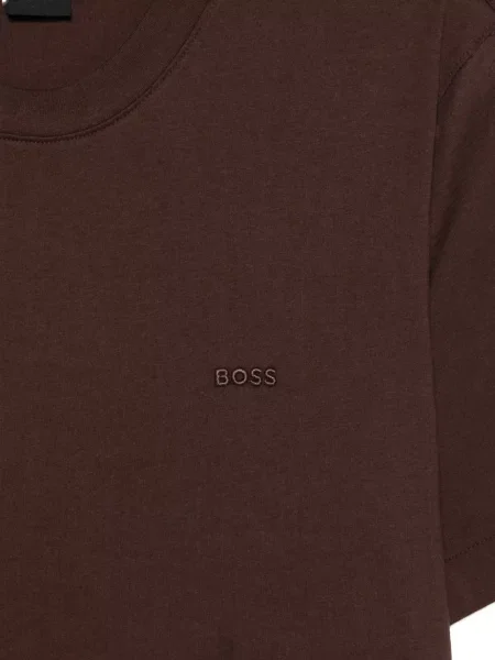 Tricou Boss cu broderie maro
