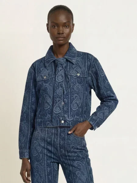 Claudie Pierlot Kurtka Dżinsowa blau granatowa