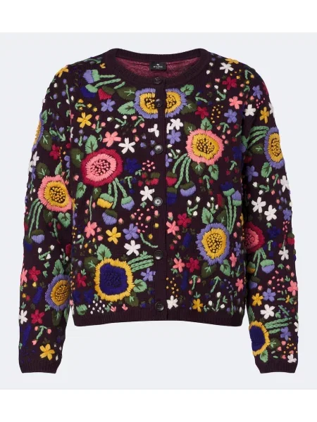 Cardigan Etro de lână cu model floral