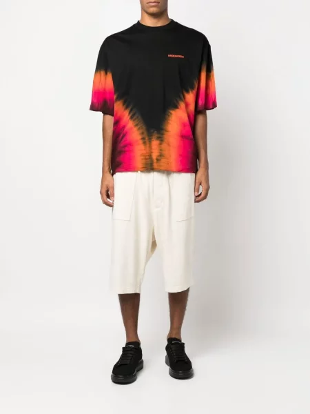 Raštuotas tie-dye marškinėliai Dsquared2 juoda