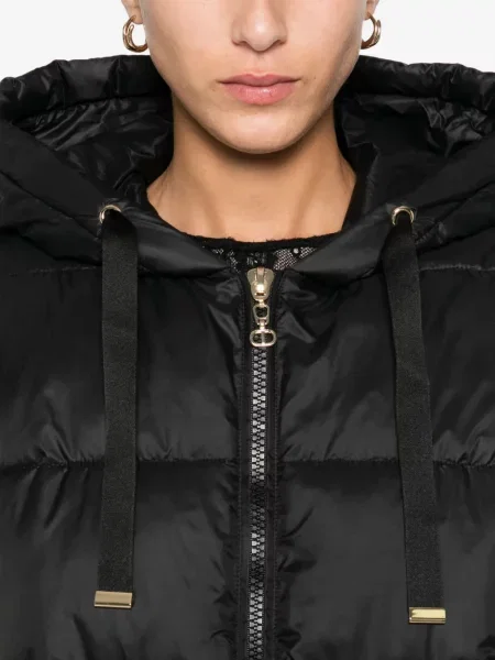 Vestă Twinset cu glugă negru